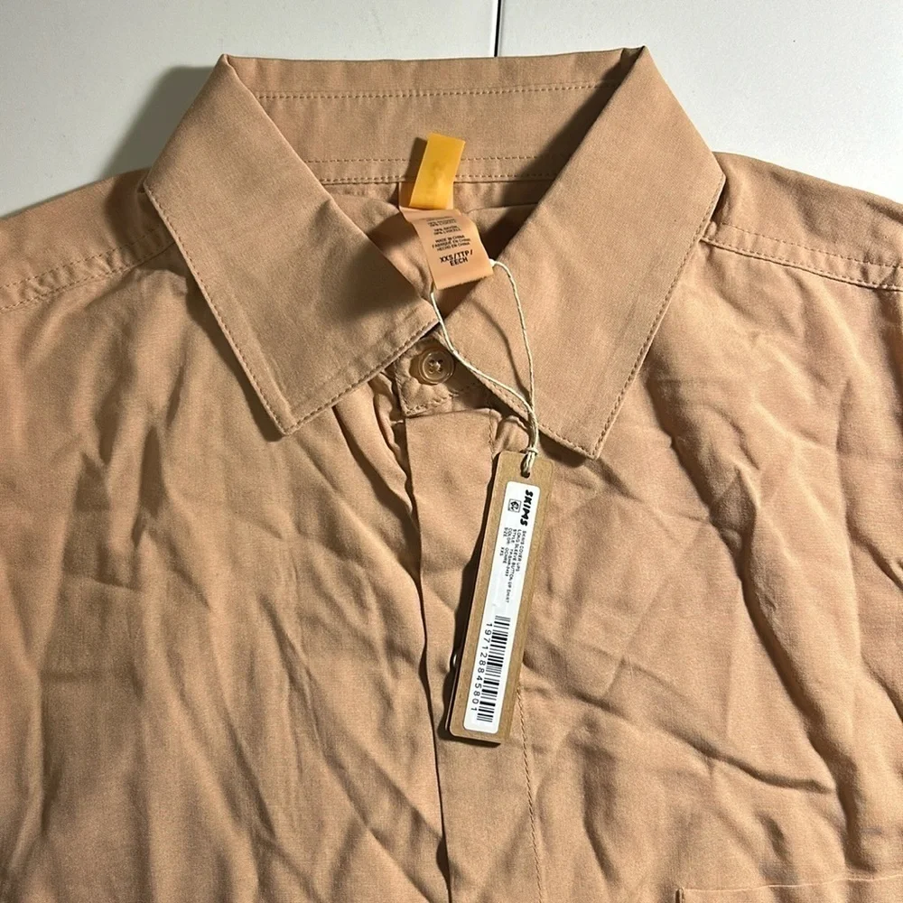 - New Skims Cover Ups Long Sleeve Button Up Shirt OCHRE NWT